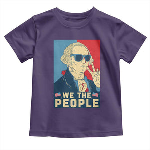 We the People Retro George Washington Toddler T Shirt Patriotic American Founding Fathers Peace Sign TS02 Purple Print Your Wear