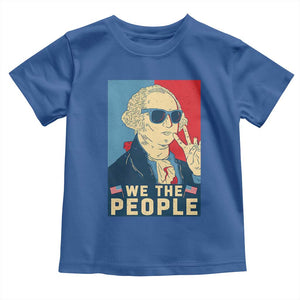 We the People Retro George Washington Toddler T Shirt Patriotic American Founding Fathers Peace Sign TS02 Royal Blue Print Your Wear