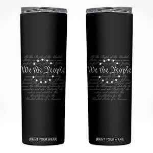 We the People Skinny Tumbler US Constitution Preamble 4th Of July Patriotic Stars TS02 Black Print Your Wear