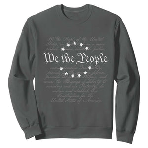 We the People Sweatshirt US Constitution Preamble 4th Of July Patriotic Stars TS02 Dark Heather Print Your Wear