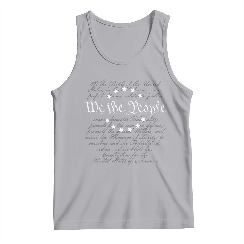 We the People Tank Top US Constitution Preamble 4th Of July Patriotic Stars TS02 Athletic Heather Print Your Wear