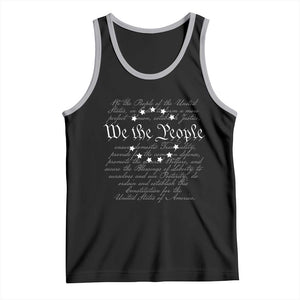 We the People Tank Top US Constitution Preamble 4th Of July Patriotic Stars TS02 Black Athletic Heather Print Your Wear