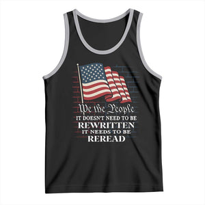 We the People US Flag Tank Top It Needs To Be Reread US Constitution TS02 Black Athletic Heather Print Your Wear
