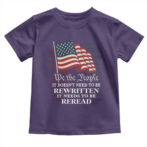 We the People US Flag Toddler T Shirt It Needs To Be Reread US Constitution TS02 Purple Print Your Wear