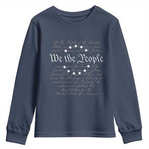 We the People Youth Sweatshirt US Constitution Preamble 4th Of July Patriotic Stars TS02 Navy Print Your Wear