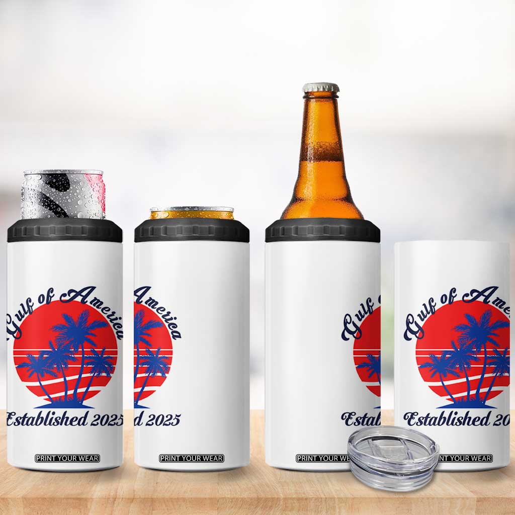 Welcome To America's Gulf 4 in 1 Can Cooler Tumbler Established 2025 Trump Mexico Vintage Summer Beach Vibes TS10 Print Your Wear