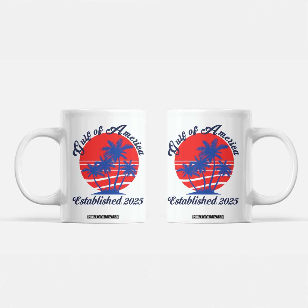 Welcome To America's Gulf Coffee Mug Established 2025 Trump Mexico Vintage Summer Beach Vibes TS10 White Print Your Wear