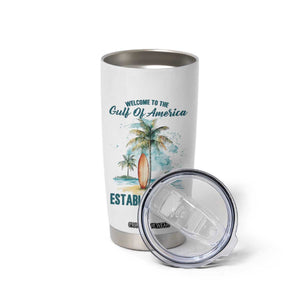 Welcome To America's Gulf Tumbler Cup Established 2025 Retro Vintage Beach TS10 Print Your Wear