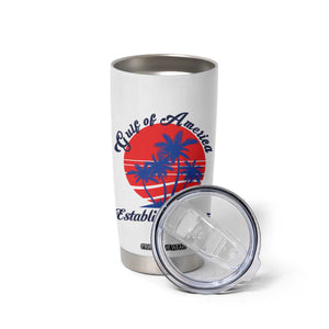Welcome To America's Gulf Tumbler Cup Established 2025 Trump Mexico Vintage Summer Beach Vibes TS10 Print Your Wear