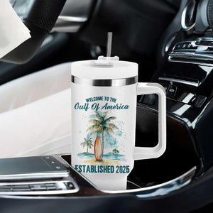 Welcome To America's Gulf Tumbler With Handle Established 2025 Retro Vintage Beach TS10 Print Your Wear