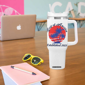 Welcome To America's Gulf Tumbler With Handle Established 2025 Trump Mexico Vintage Summer Beach Vibes TS10 Print Your Wear