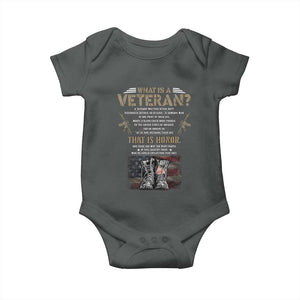 What Is A Veteran That Is Honor American Flag Baby Onesie Veteran's Day TS11 Dark Heather Print Your Wear