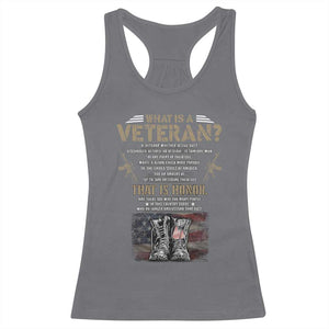 What Is A Veteran That Is Honor American Flag Racerback Tank Top Veteran's Day TS11 Charcoal Print Your Wear