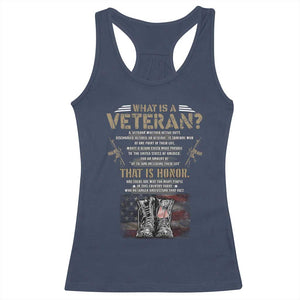 What Is A Veteran That Is Honor American Flag Racerback Tank Top Veteran's Day TS11 Navy Print Your Wear