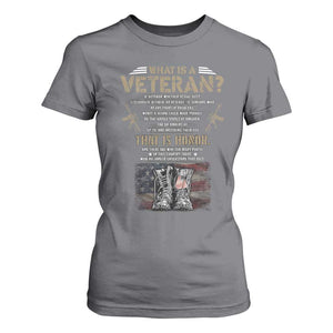 What Is A Veteran That Is Honor American Flag T Shirt For Women Veteran's Day TS11 Charcoal Print Your Wear