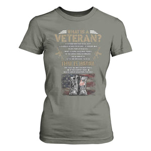 What Is A Veteran That Is Honor American Flag T Shirt For Women Veteran's Day TS11 Military Green Print Your Wear