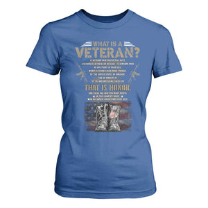 What Is A Veteran That Is Honor American Flag T Shirt For Women Veteran's Day TS11 Royal Blue Print Your Wear