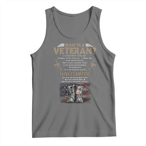 What Is A Veteran That Is Honor American Flag Tank Top Veteran's Day TS11 Black Heather Print Your Wear