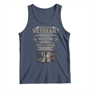 What Is A Veteran That Is Honor American Flag Tank Top Veteran's Day TS11 Navy Print Your Wear