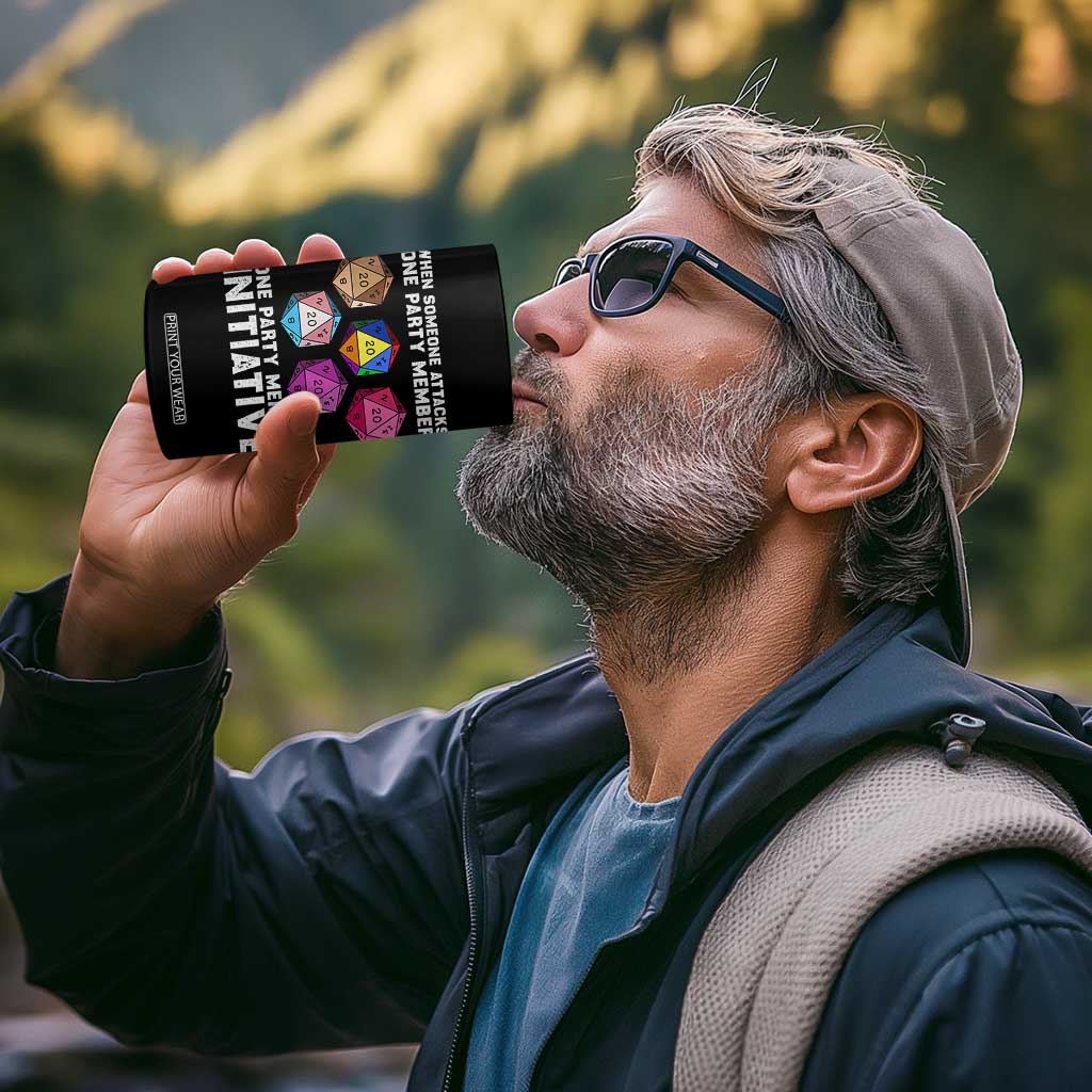 When Someone Attacks One Party Member D20 Dice LGBTQ Ally 4 in 1 Can Cooler Tumbler TS10 Print Your Wear