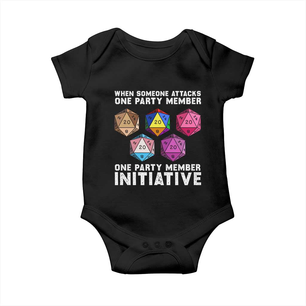 When Someone Attacks One Party Member D20 Dice LGBTQ Ally Baby Onesie TS10 Black Print Your Wear
