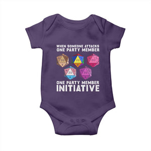 When Someone Attacks One Party Member D20 Dice LGBTQ Ally Baby Onesie TS10 Purple Print Your Wear