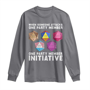 When Someone Attacks One Party Member D20 Dice LGBTQ Ally Long Sleeve Shirt TS10 Charcoal Print Your Wear