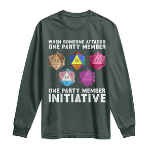 When Someone Attacks One Party Member D20 Dice LGBTQ Ally Long Sleeve Shirt TS10 Dark Forest Green Print Your Wear