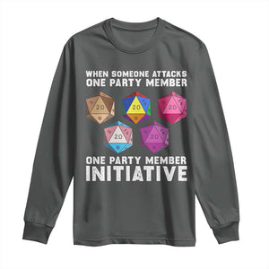 When Someone Attacks One Party Member D20 Dice LGBTQ Ally Long Sleeve Shirt TS10 Dark Heather Print Your Wear