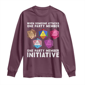 When Someone Attacks One Party Member D20 Dice LGBTQ Ally Long Sleeve Shirt TS10 Maroon Print Your Wear