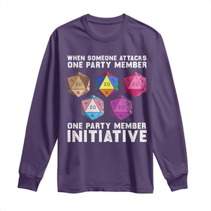 When Someone Attacks One Party Member D20 Dice LGBTQ Ally Long Sleeve Shirt TS10 Purple Print Your Wear
