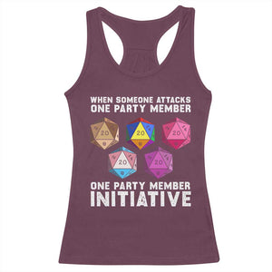 When Someone Attacks One Party Member D20 Dice LGBTQ Ally Racerback Tank Top TS10 Maroon Print Your Wear