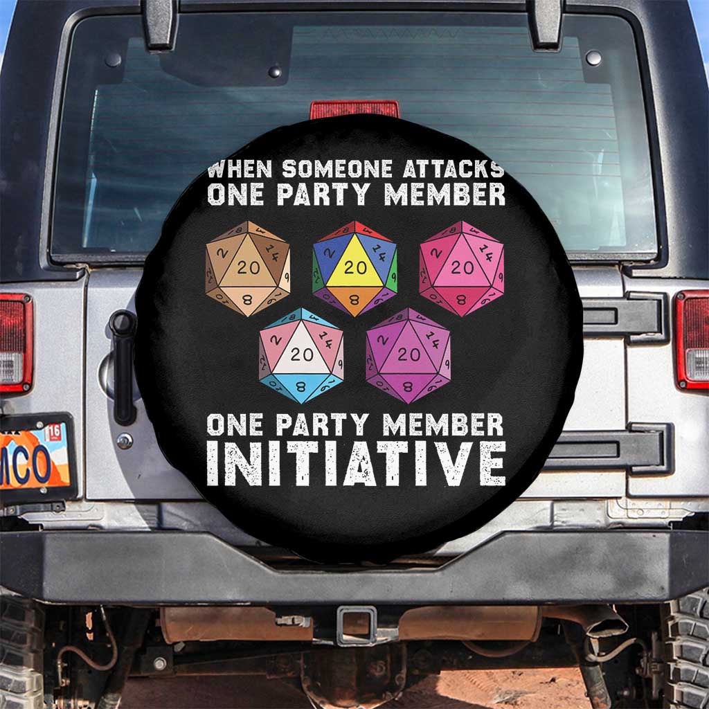 When Someone Attacks One Party Member D20 Dice LGBTQ Ally Spare Tire Cover TS10 No hole Black Print Your Wear