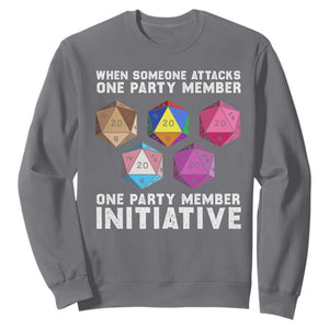 When Someone Attacks One Party Member D20 Dice LGBTQ Ally Sweatshirt TS10 Charcoal Print Your Wear