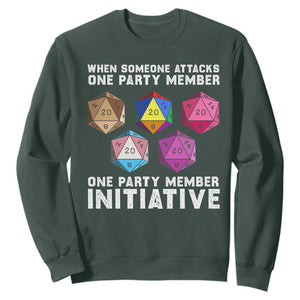 When Someone Attacks One Party Member D20 Dice LGBTQ Ally Sweatshirt TS10 Dark Forest Green Print Your Wear