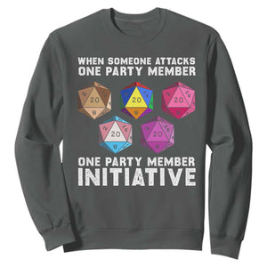 When Someone Attacks One Party Member D20 Dice LGBTQ Ally Sweatshirt TS10 Dark Heather Print Your Wear