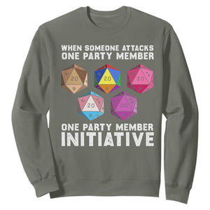 When Someone Attacks One Party Member D20 Dice LGBTQ Ally Sweatshirt TS10 Military Green Print Your Wear