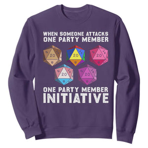 When Someone Attacks One Party Member D20 Dice LGBTQ Ally Sweatshirt TS10 Purple Print Your Wear