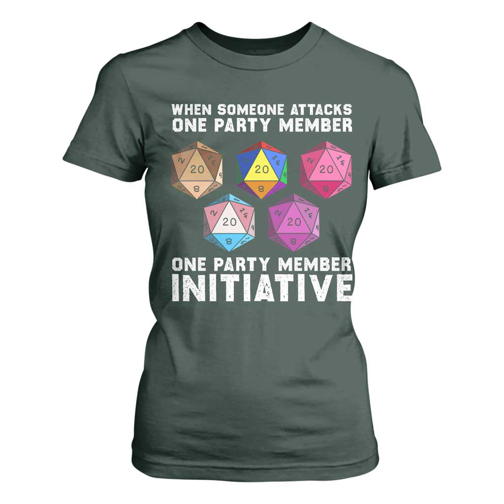 When Someone Attacks One Party Member D20 Dice LGBTQ Ally T Shirt For Women TS10 Dark Forest Green Print Your Wear