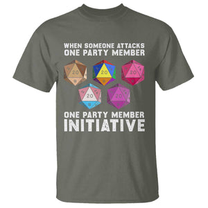 When Someone Attacks One Party Member D20 Dice LGBTQ Ally T Shirt TS10 Military Green Print Your Wear