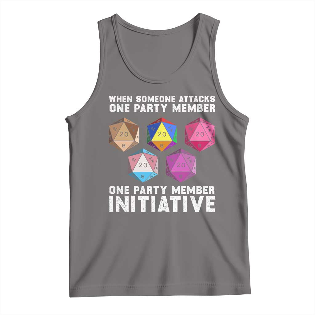 When Someone Attacks One Party Member D20 Dice LGBTQ Ally Tank Top TS10 Deep Heather Print Your Wear