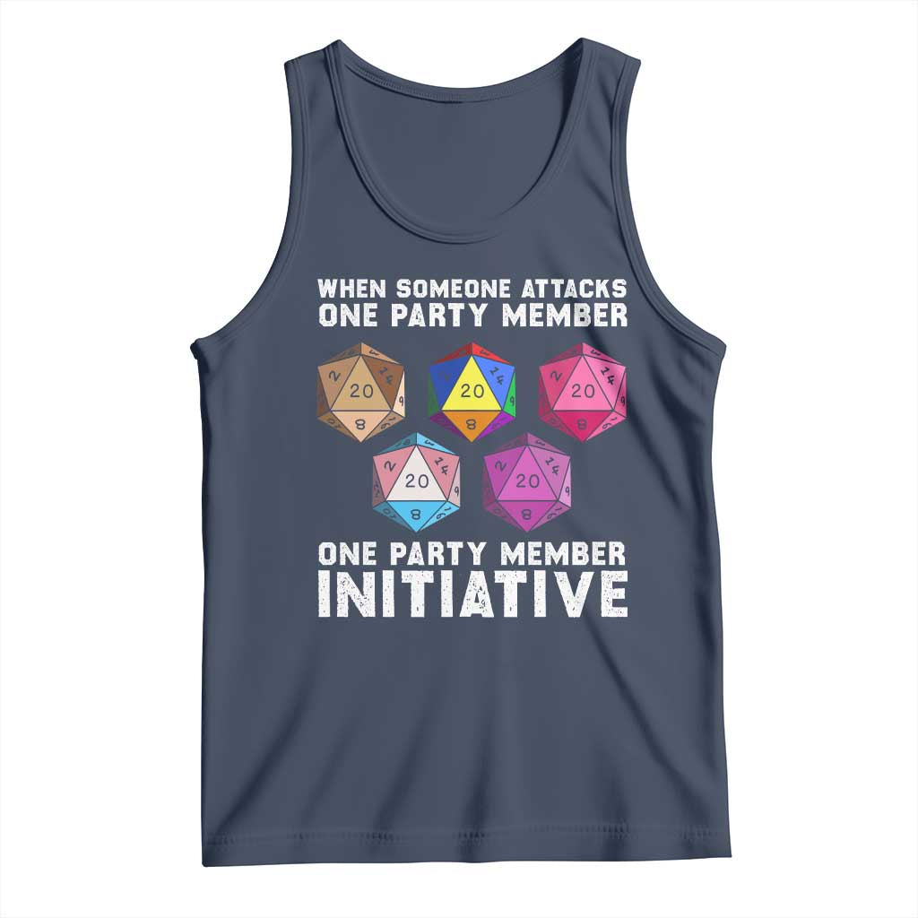 When Someone Attacks One Party Member D20 Dice LGBTQ Ally Tank Top TS10 Navy Print Your Wear