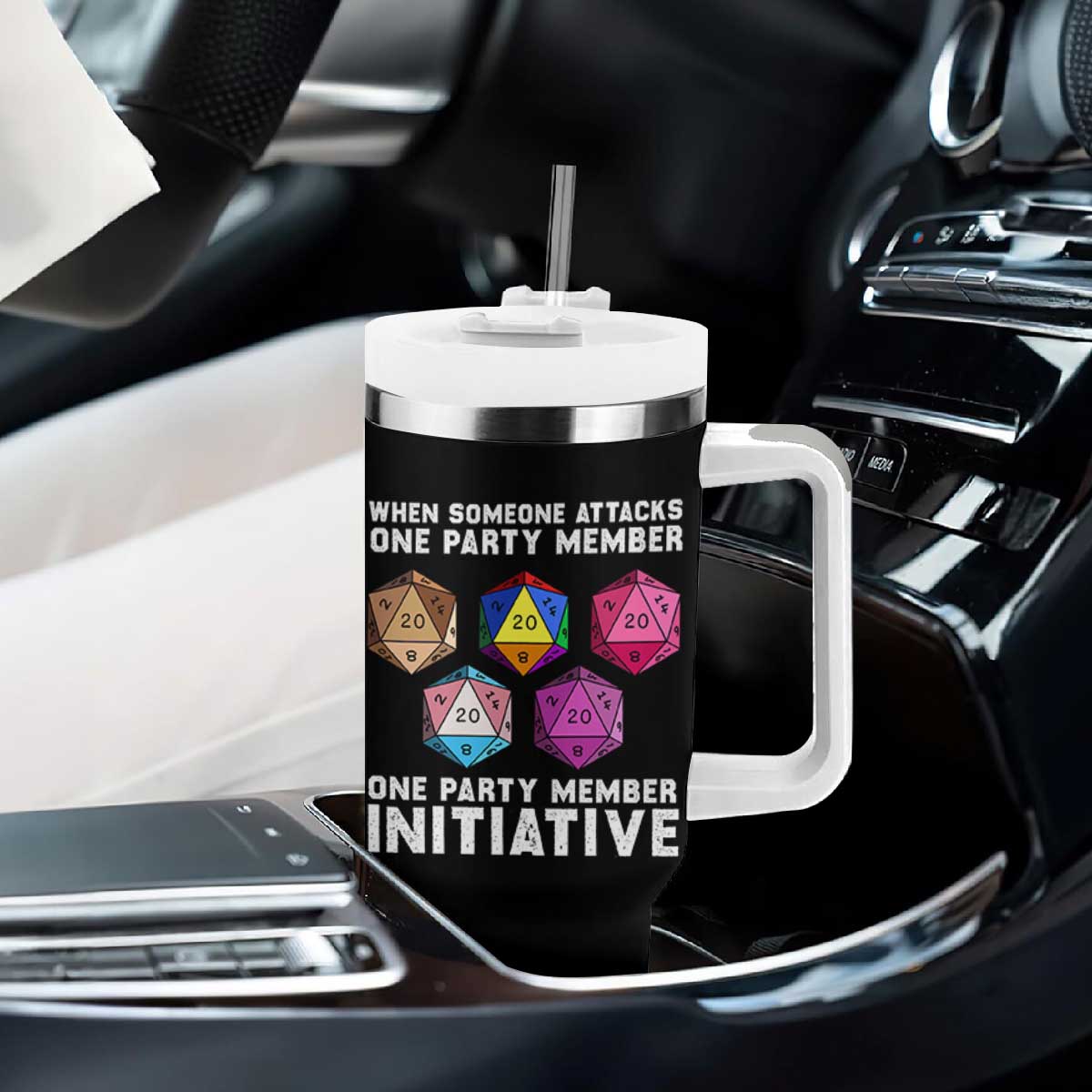 When Someone Attacks One Party Member D20 Dice LGBTQ Ally Tumbler With Handle TS10 Print Your Wear