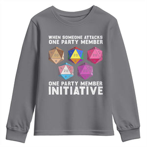 When Someone Attacks One Party Member D20 Dice LGBTQ Ally Youth Sweatshirt TS10 Charcoal Print Your Wear