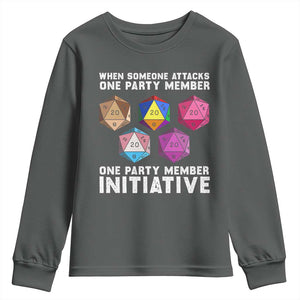 When Someone Attacks One Party Member D20 Dice LGBTQ Ally Youth Sweatshirt TS10 Dark Heather Print Your Wear
