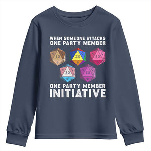 When Someone Attacks One Party Member D20 Dice LGBTQ Ally Youth Sweatshirt TS10 Navy Print Your Wear