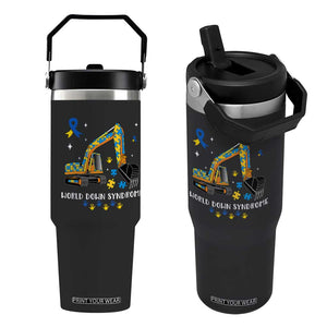 World Down Syndrome Awareness Day Bulldozer Flip Straw Tumbler TS02 One Size: 30 oz Black Print Your Wear
