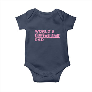 Worlds Sluttiest Dad Baby Onesie Funny Meme Joke TS10 Navy Print Your Wear