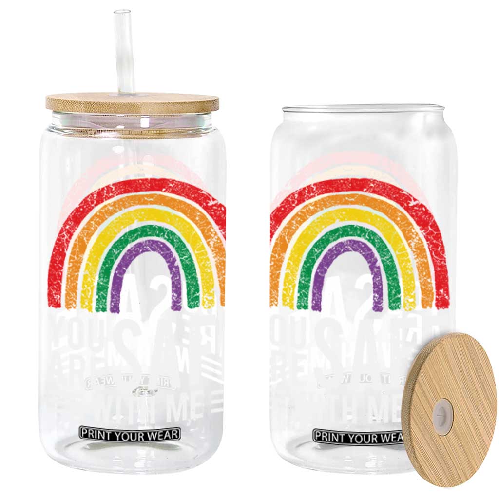 You Are Safe With Me Glass Can Retro Rainbow LGBTQ Ally Pride TS10 Black Print Your Wear