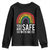 You Are Safe With Me Youth Sweatshirt Retro Rainbow LGBTQ Ally Pride TS10 Black Print Your Wear